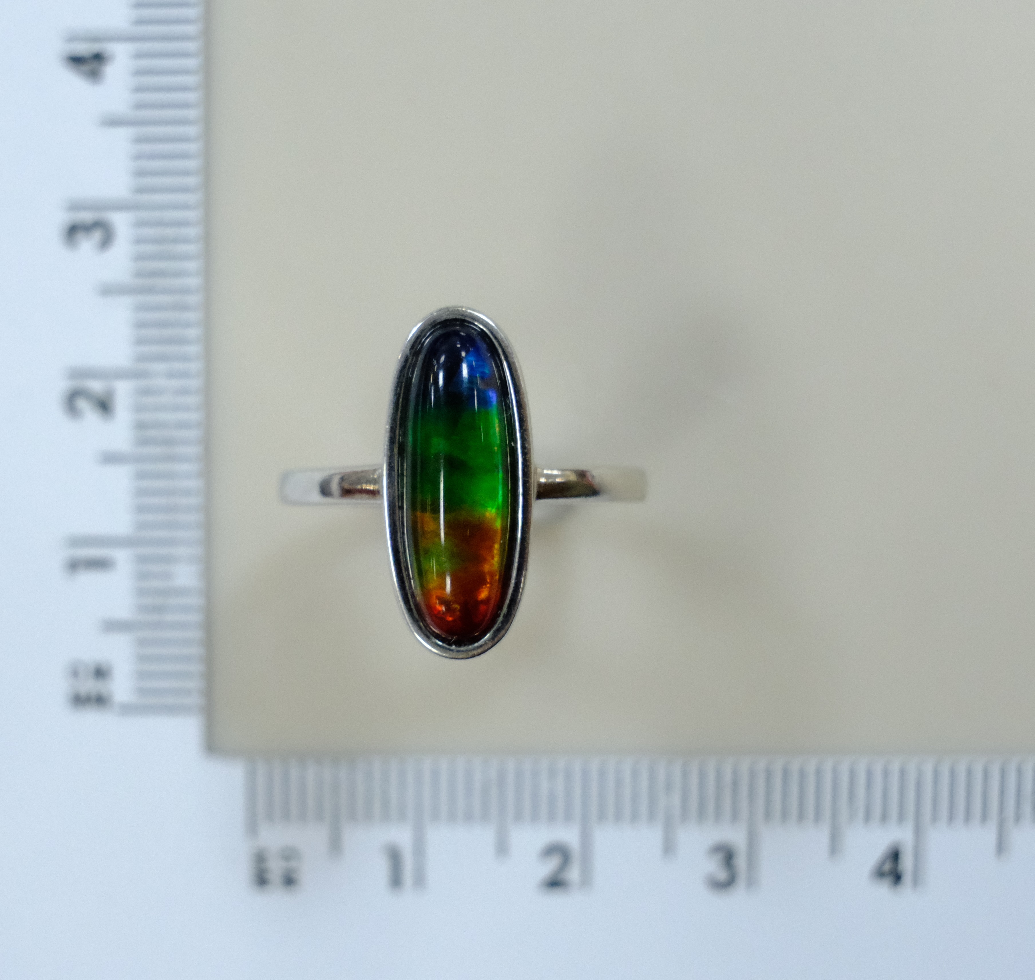 Серебряное кольцо с аммолитом